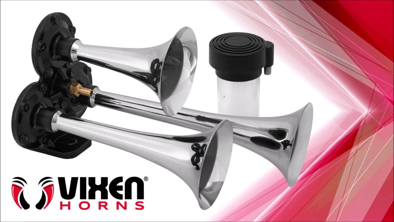 Vixen Horns Loud Triple Trumpet Train Air Horn with One