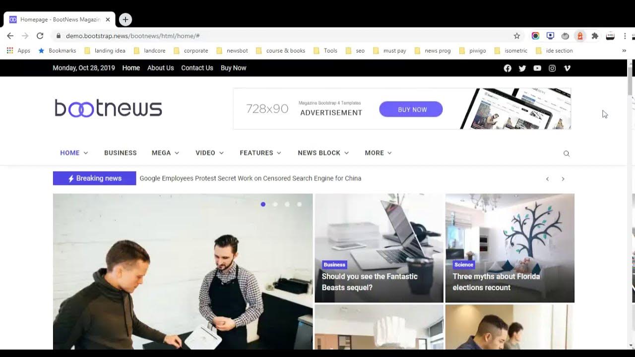 Bootstrap 5 News Template with  Vitals YouTube