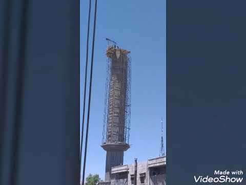 مئذنة جامع العلائي قيد الانشاء منبج