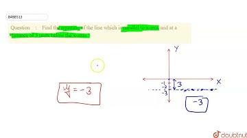 Find the equation of the line which is parallel to x-axis and at a distance of 3 units below the...