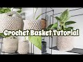 *EASY* Crochet Jute Basket Tutorial | ANY SIZE! | Crochet Pot Plant Holder