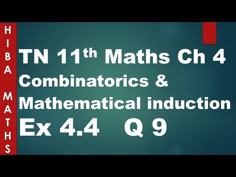 11th maths Combinatorics and Mathematical induction chapter 4 exercise 4.4 question 9 TN syllabus