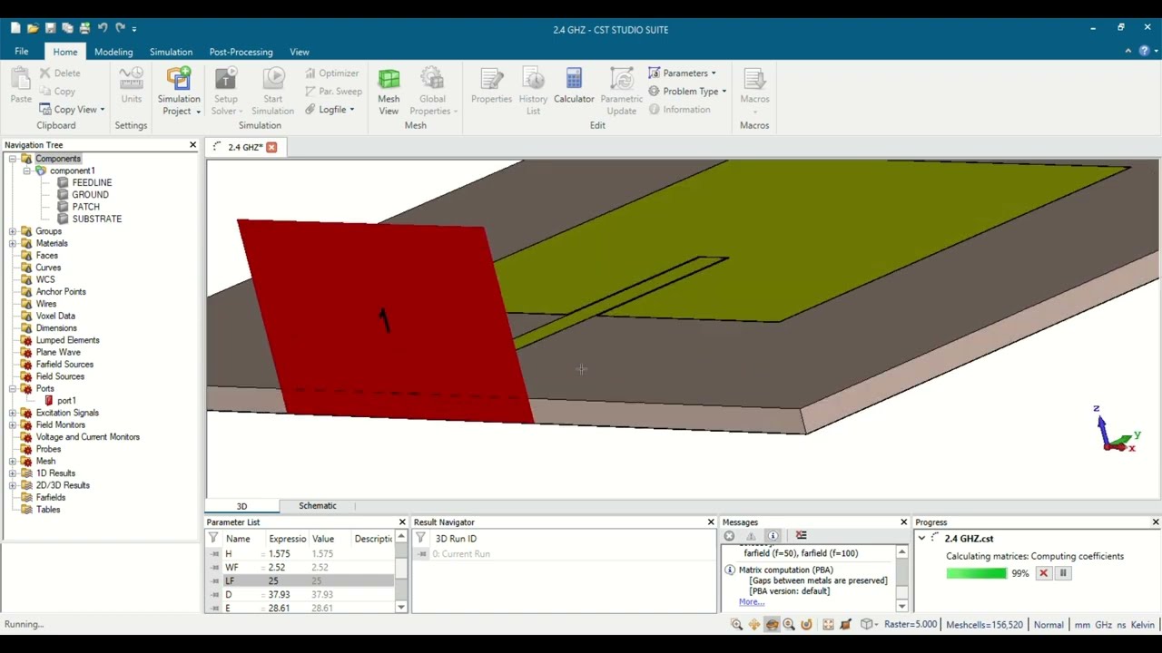📡 2.4 GHz Microstrip Patch Antenna (MSPA)on CST SOFTWARE | RFWORLD