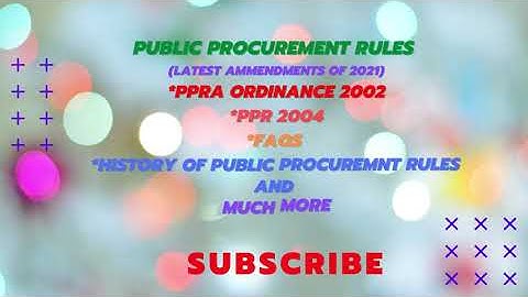 Public Procurement Rules (with latest amendments of 2021)  learning channel. #Procurement