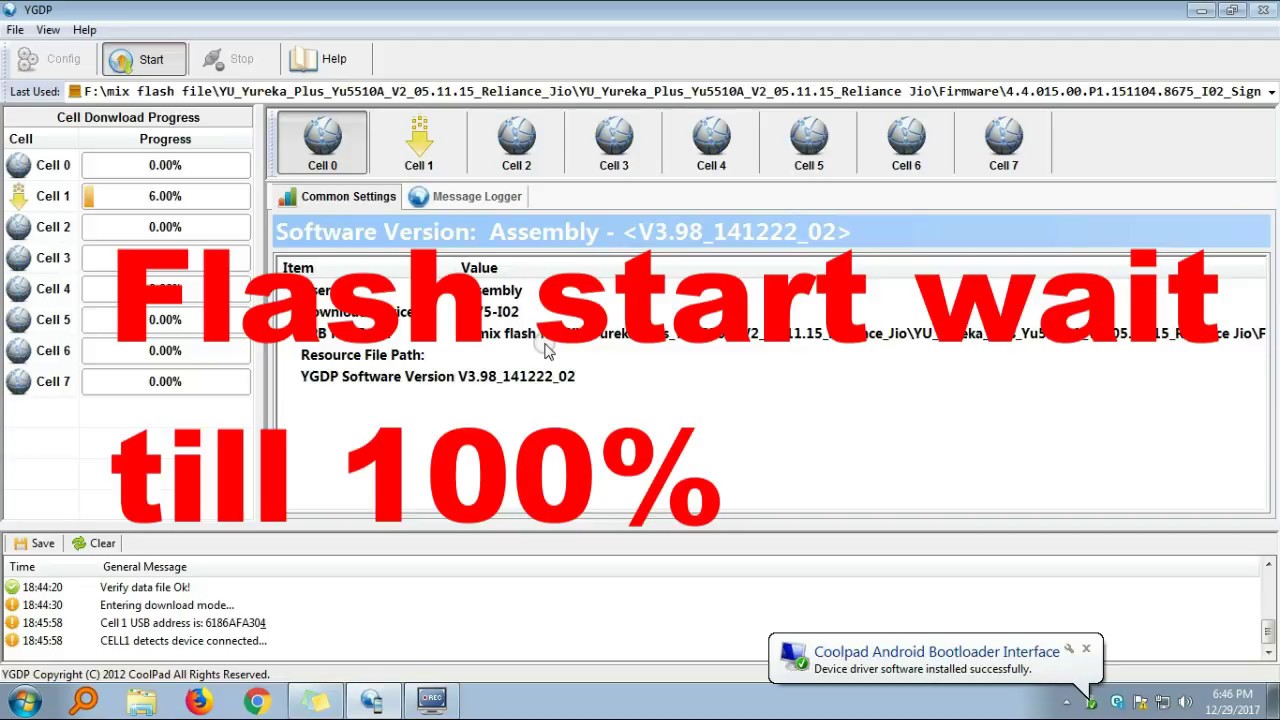 Yureka Yu5510 flasing by YGDP tool