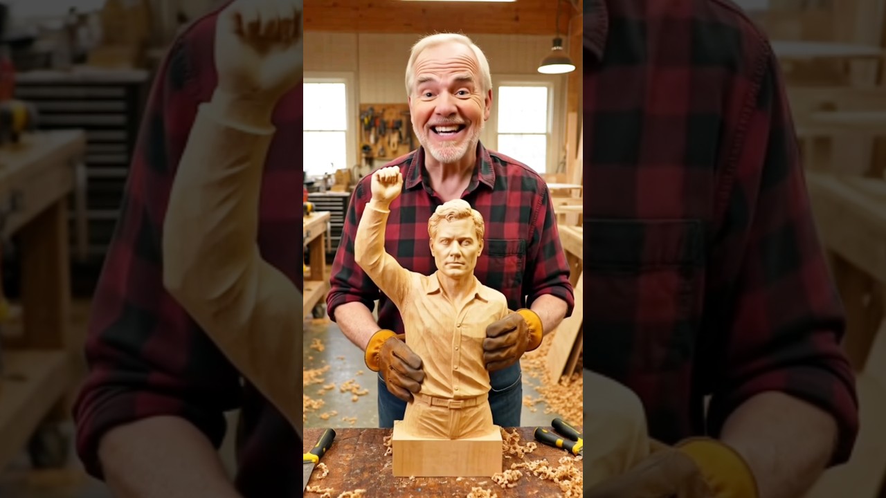 Пожилой мужчина превратил дерево в реалистичную статую Николаса Кейджа 😱