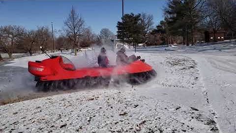 Neoteric Hovercraft Ride over Frozen Ice