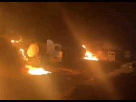 В Сирии ракетным ударом уничтожена стоянка бензовозов у города Джараблус