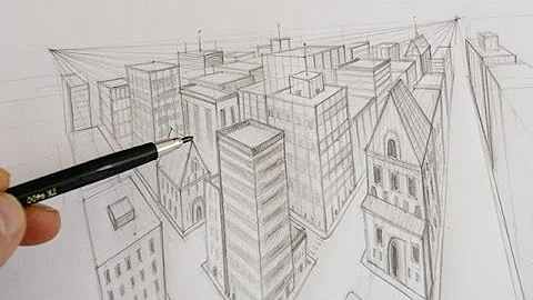 Comment faire un dessin d'une ville en perspective ?