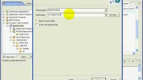Portlet Application Export w Rational Application Dev IRAD