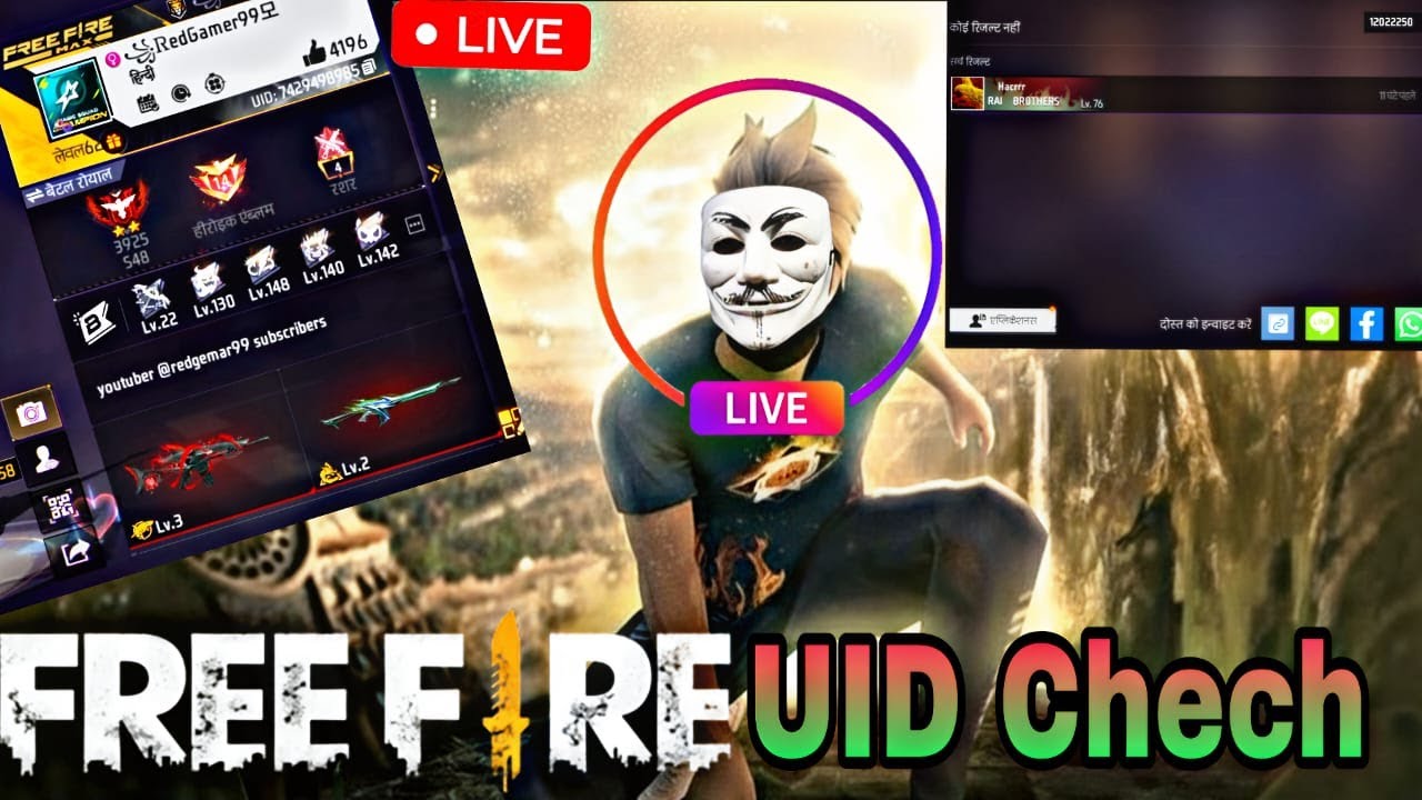 Uid Live. Check 🔴 Free Fire UID check Live Stream | OP Gameplay - YouTube