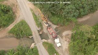 Construcción del Puente Santa Lucía, Tocache, San Martin     Transporte de pilotera BG30