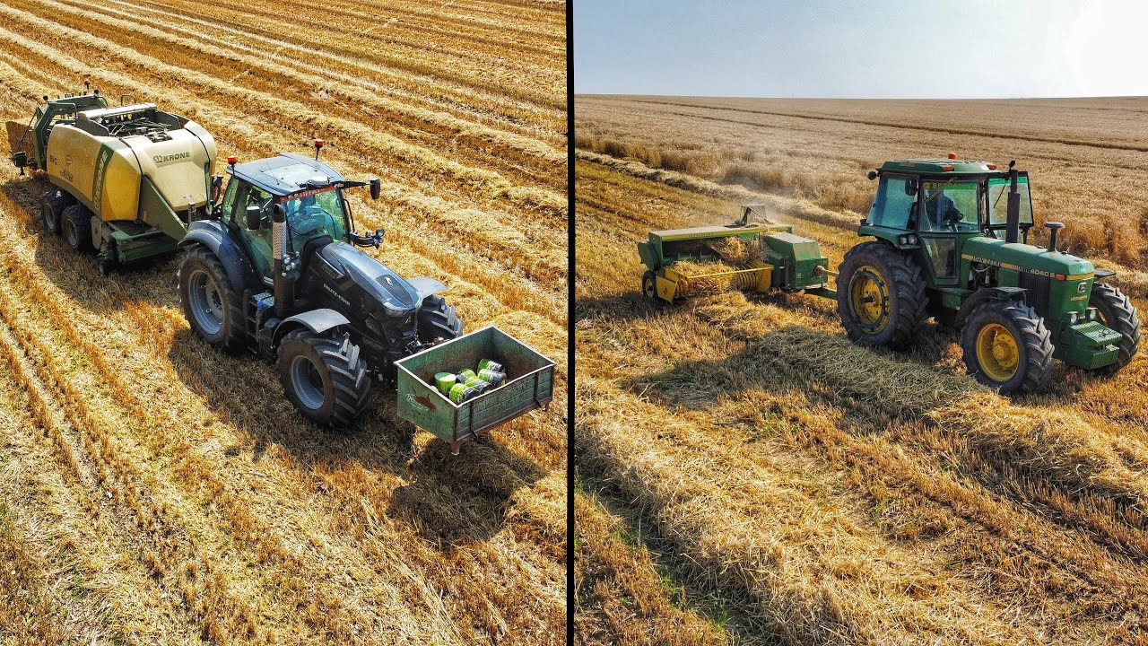 PRESSAGE DE PETITES ET GROSSES BOTTES AVEC UNE TEAM JOHN DEERE ET DEUTZ