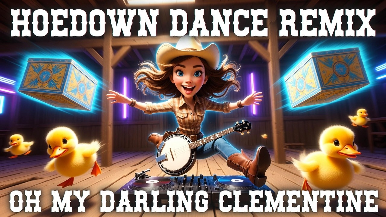 "Oh My Darling Clementine Hoedown Dance Remix 🔥 | Public Domain Series | Banjo Drops & Redneck Rave"