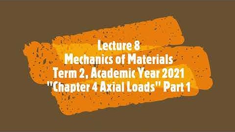 08 Ch 4 Axial Load Part 1/2 582211 Mech of Materials