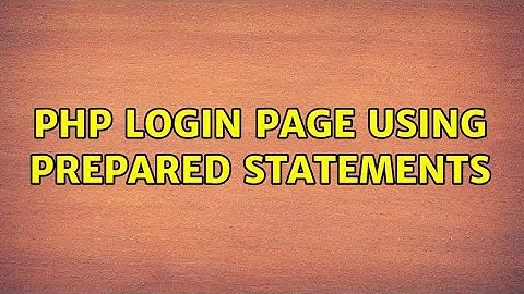 PHP login page using prepared statements