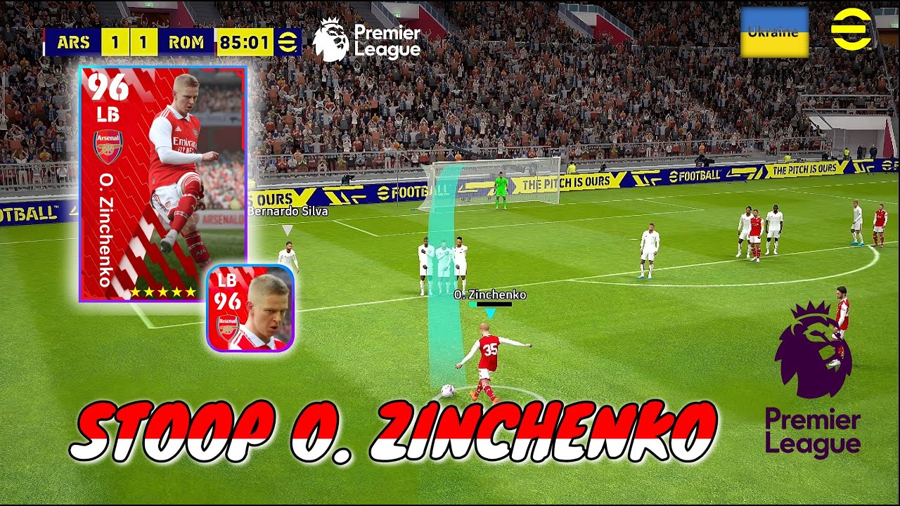 Can't stop O. Zinchenko Arsenal club card efootball 2023 mobile YouTube