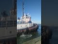 Tugboat Jupiter and the Carnival Jubilee. Carnival Jubilee hornblast at the end of video.