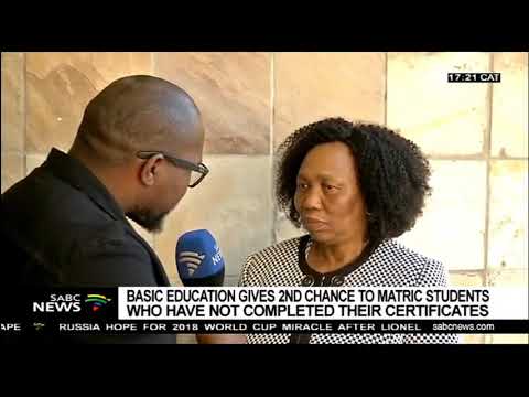 Minister Angie Motshekga on the Second Chance Matric Programme - YouTube