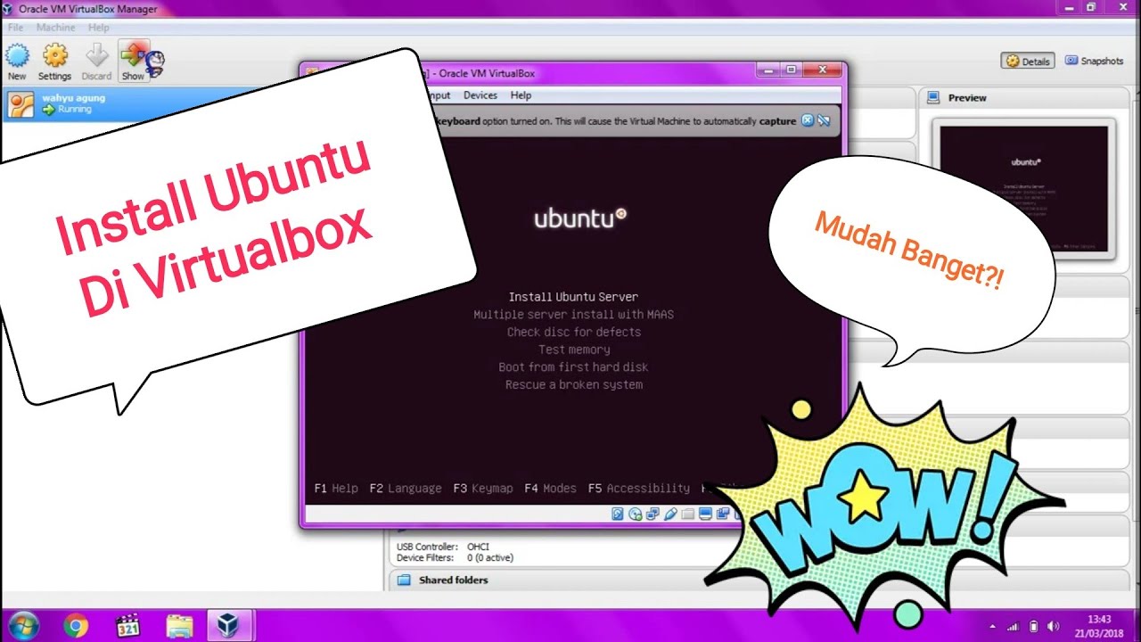Tutorial Cara Install Ubuntu (Linux) di Virtualbox dengan Mudah - YouTube