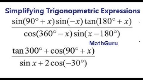 Simplifying Trigonometric Expressions Grade 11-12