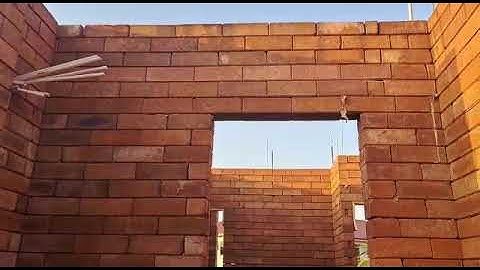 Building a home in Ghana using Interlocking Bricks. Finishing level