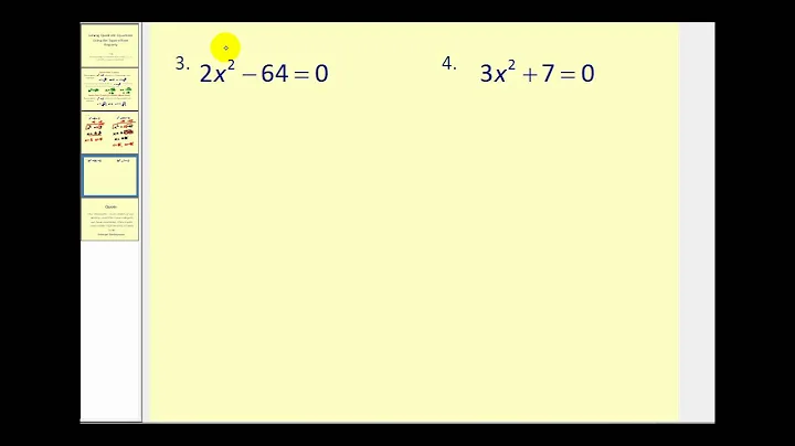 Solving Quadratic Equations Using Square Roots
