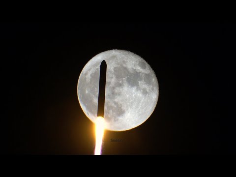 NG-14 Antares Rocket Lunar Transit [4K]
