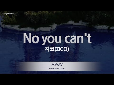 [짱가라오케/노래방] 지코(ZICO)-<strong>No</strong> you can&amp;#39;t [<strong>ZZang</strong> KARAOKE]