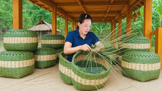 Handmade Bamboo Basket Weaving | Harvesting Cabbage, Making Pickles & Daily Pet Care