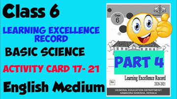 Class 6 Learning Excellence record | Basic Science Activity Card | English Medium | Part 4