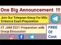 One Important Discussion || Join our Telegram group for IIT JAM &amp; MSc entrance exam Preparation 👍👍