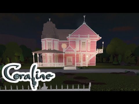 Bloxburg Recreating Coraline S House The Pink Palace 400k Youtube