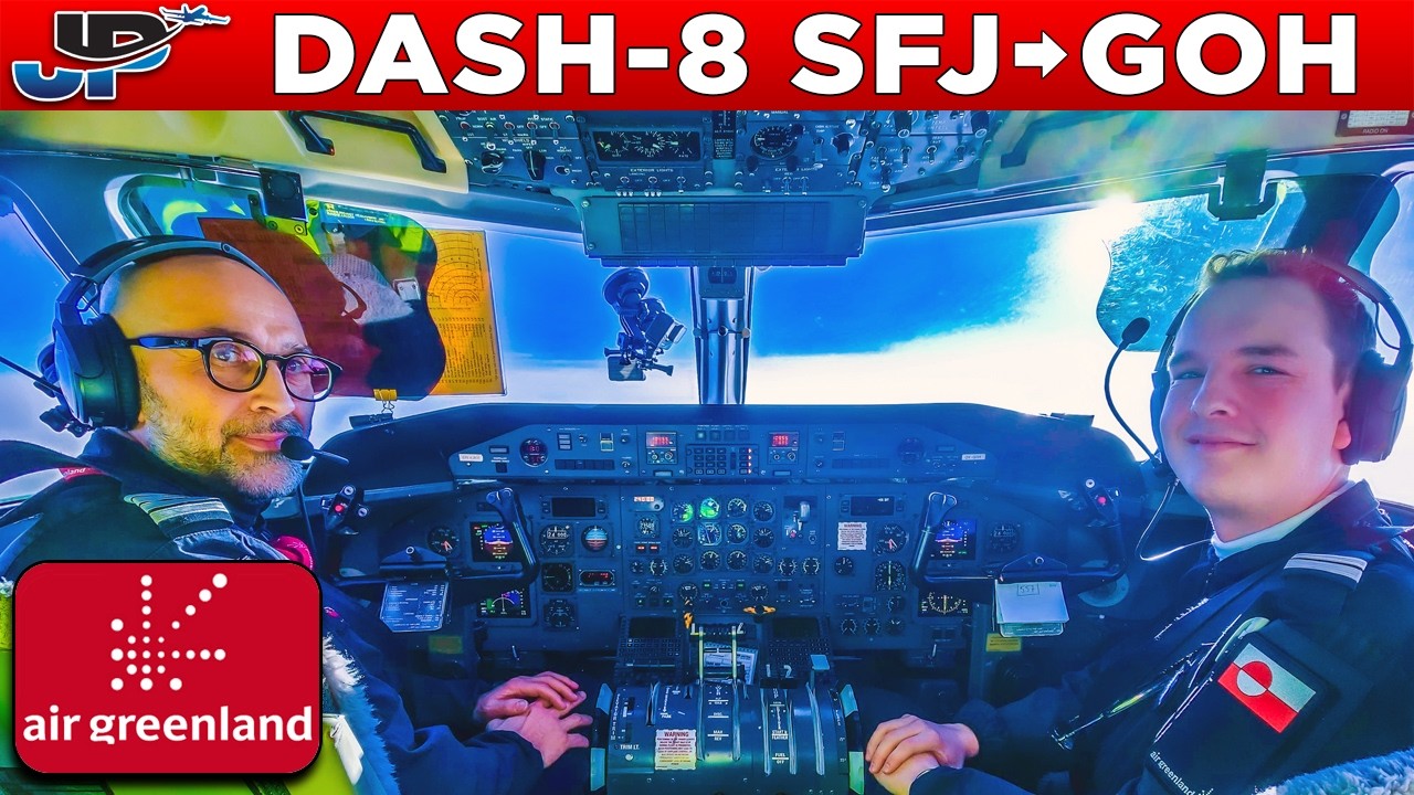 Air Greenland Dash-8 Cockpit from Kangerlussuaq🇬🇱 to Nuuk🇬🇱