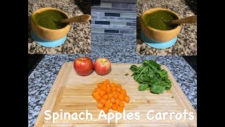 Spinach Apples Carrots Puree | Iron-Rich Baby Food Very Easy to Cook babyfood