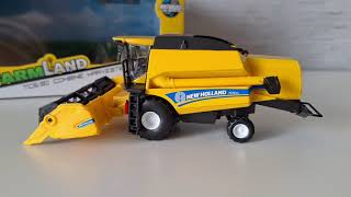Kombaina Modelis 18 Cm Farmland Nf Tc5 90 New Holland Bburago 31721 Моделька Комбайна