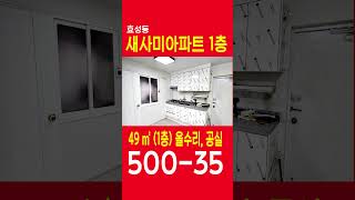 효성동 새사미아파트 1층 월세 500-35, 즉시입주가…