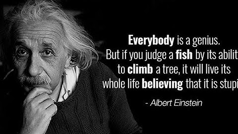 Everyone is a genius, but if you judge a fish - Albert Einstein