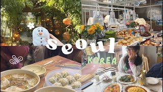 first time in korea vlog    cafes , winter shopping ˚˖ִ໋