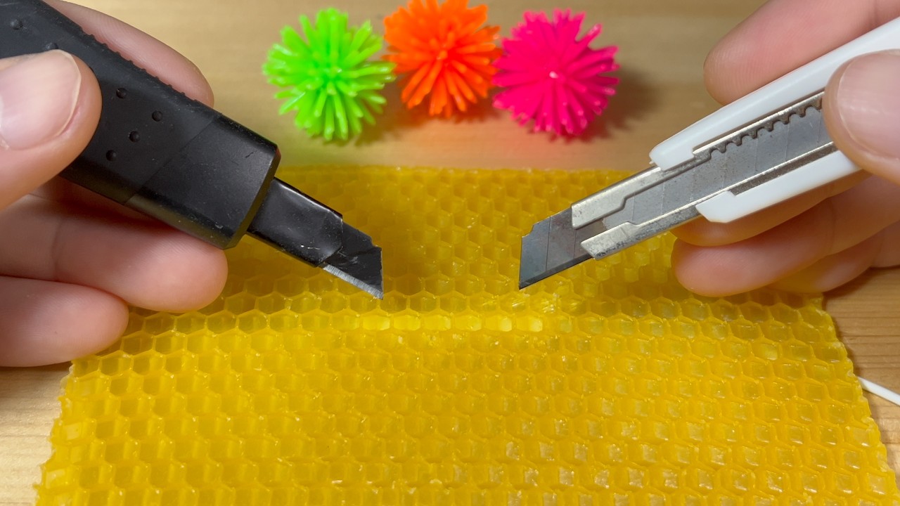 【眠れない人向け】イヤホン無しでも鼓膜ゾクゾク😴蜜蝋シートでASMRやってみた｜イヤホンマイクトリガー（NoTalking）