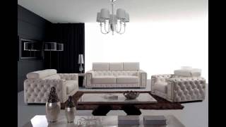 DIVANI CASA 3025 -- MODERN TUFTED LEATHER SOFA SET