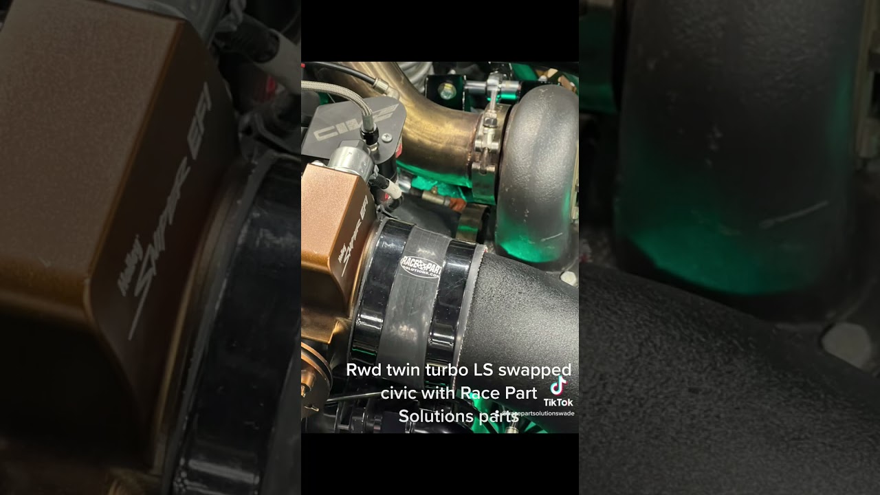 LS swapped twin turbo RWD Civic built with Race Part Solutions parts