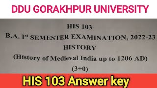 HIS103 Answer key B.A 1st semester history of Medieval India up to 1206 ad #ddu