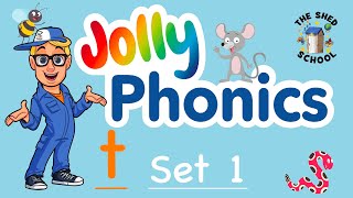 (t) JOLLY PHONICS Set 1 LEARN PHONIC SOUNDS with The Shed School