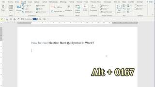 How to Insert Section Mark Symbol in Word