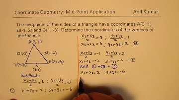 Given Mid points of a Tringle Find The Coordinates of the Vertices MPM2D