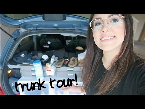 LIVING IN MY CAR: HOW MY TRUNK IS ORGANIZED | Katie Carney