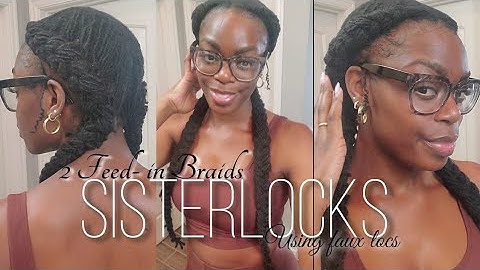 FEED-IN BRAIDS ON SISTERLOCKS | USING FAUX LOCS #sisterlocksjourney #sisterlockstyles #sisterlocks