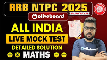 RRB NTPC Maths Mock Test 2025 With Solutions | Dt. (26-27 April)