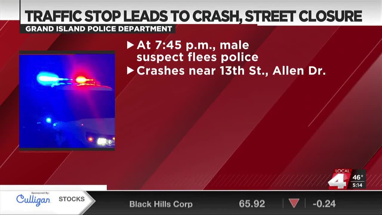 Traffic stop in Grand Island leads to crash, street closure